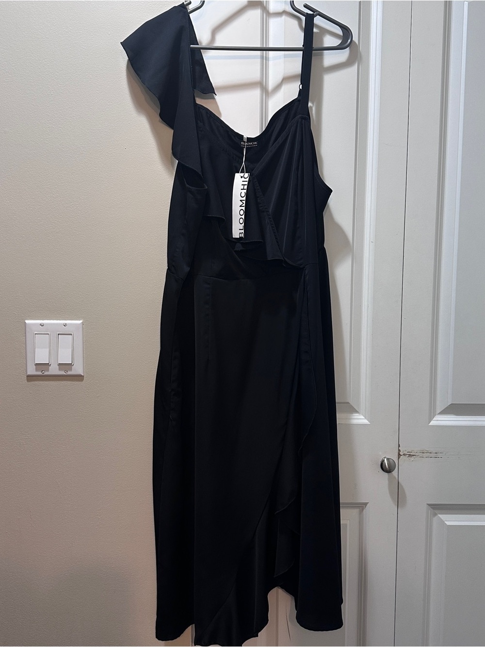 BloomChic Citrus Solid Ruffle Trim Surplice Neck Dress